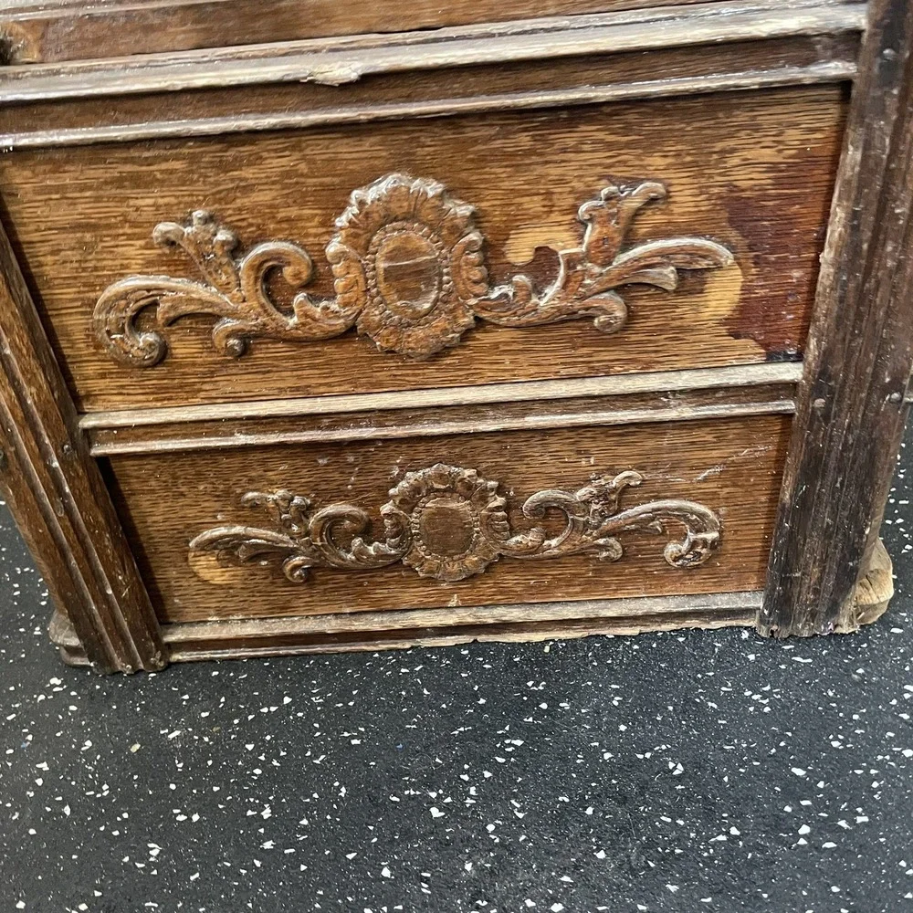 Ornate Handles Oak 2 DRAWERS With FRAMES SINGER TREADLE Sewing Machine Crafter